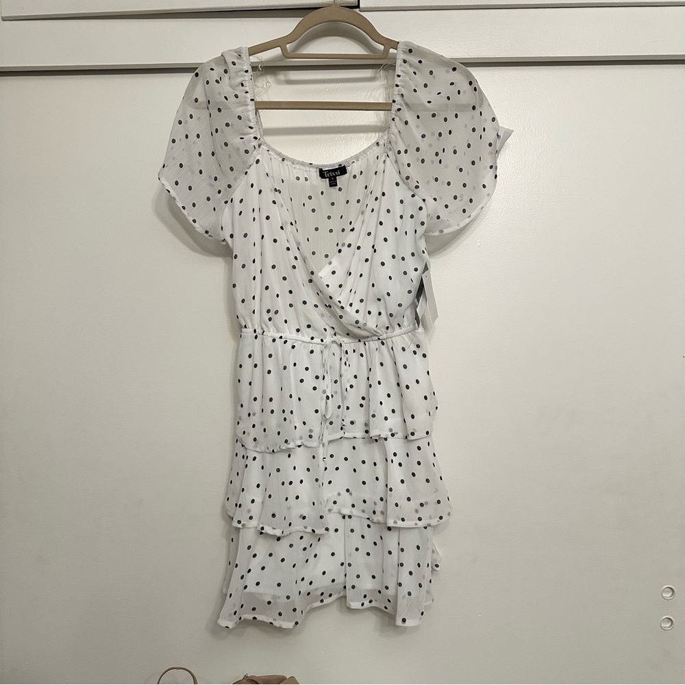 Trixxi White Dress with Black Polka Dots sz small